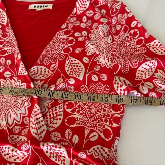 Boden Poppy Red Gardenia Jersey Dress Size 10 - Picture 11 of 13